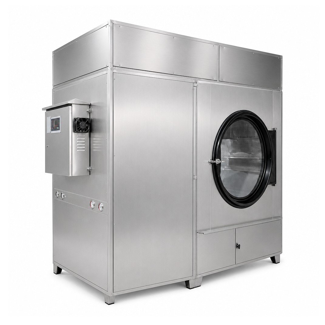 Stainless-steel laundry dryer, 50 or 100 kg per load, for laundries, hotels and hospitals