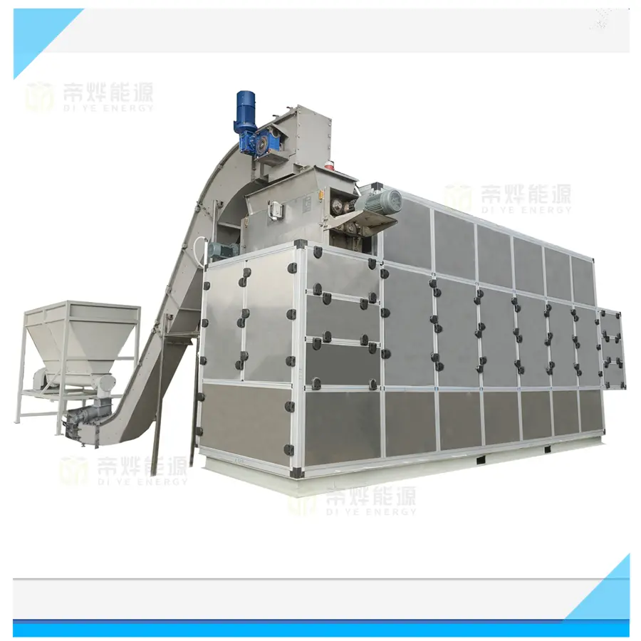 Low temperature industrial sludge dryer with hopper and bucket elevator