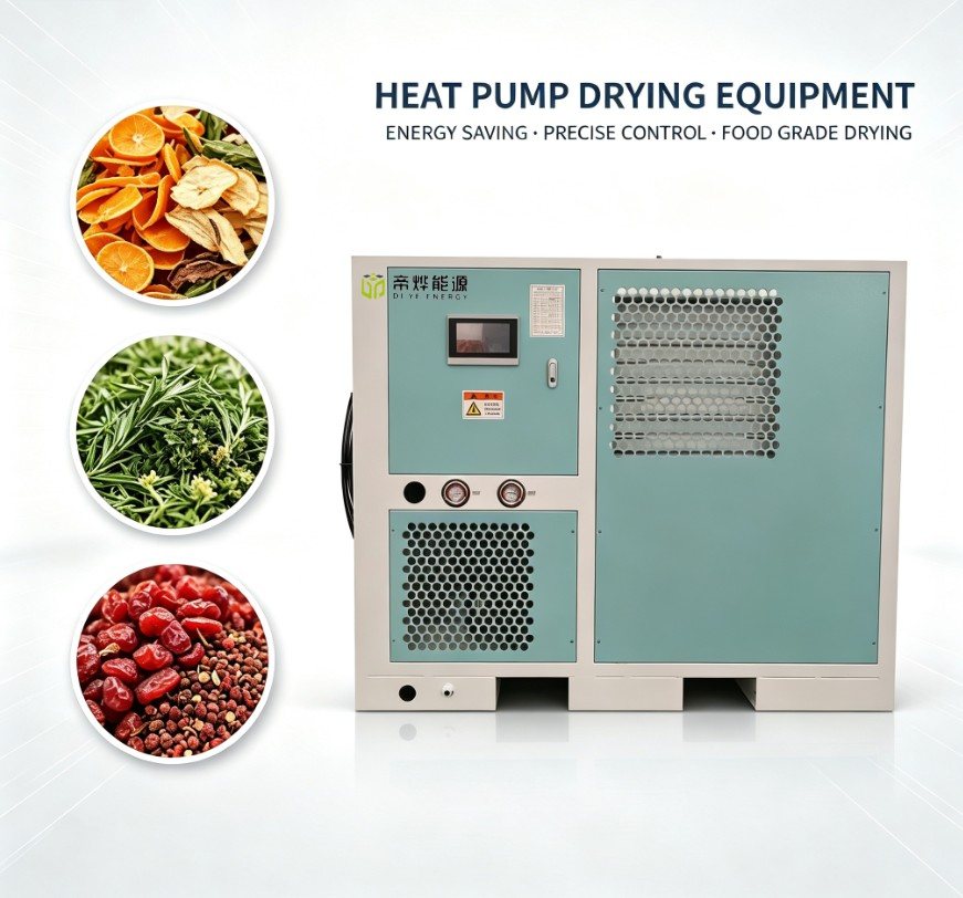 Vegetable heat pump drying equipment, cabinet with fans and digital control panel